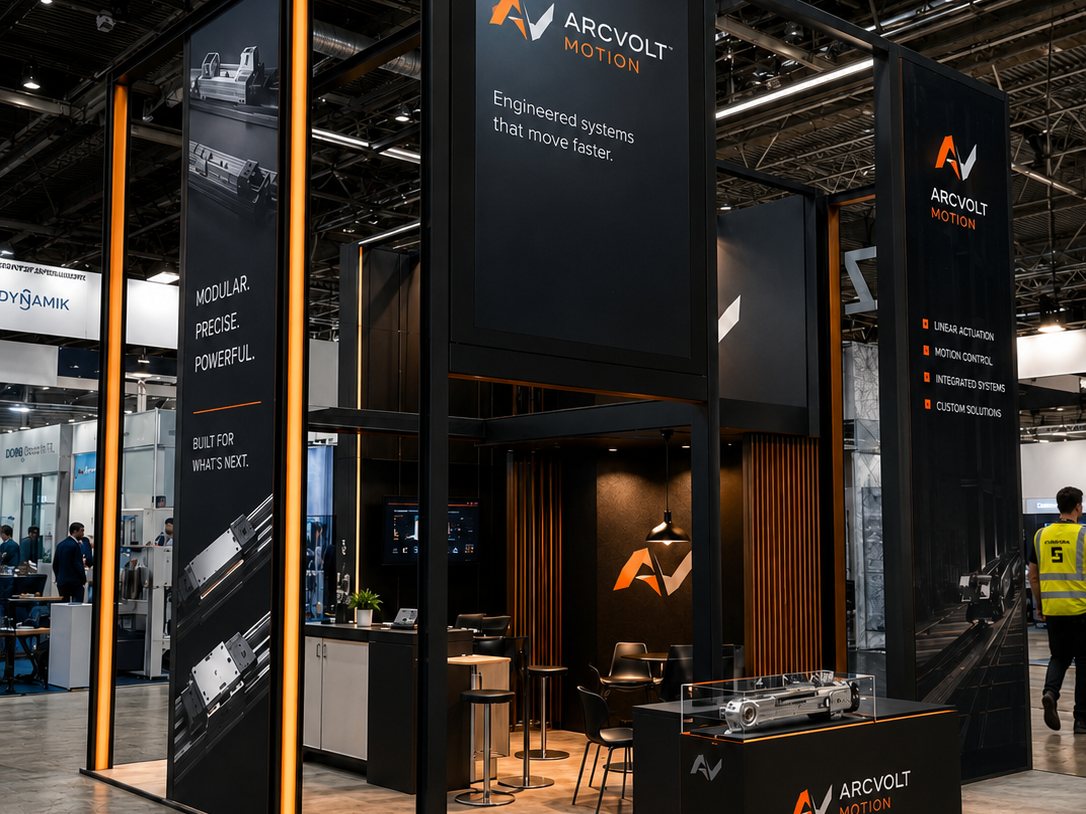 Arcvolt Motion exhibition stand built by Standform