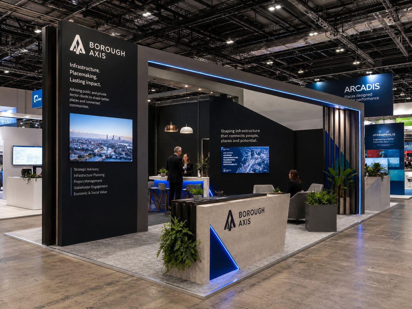 Borough Axis exhibition stand built by Standform