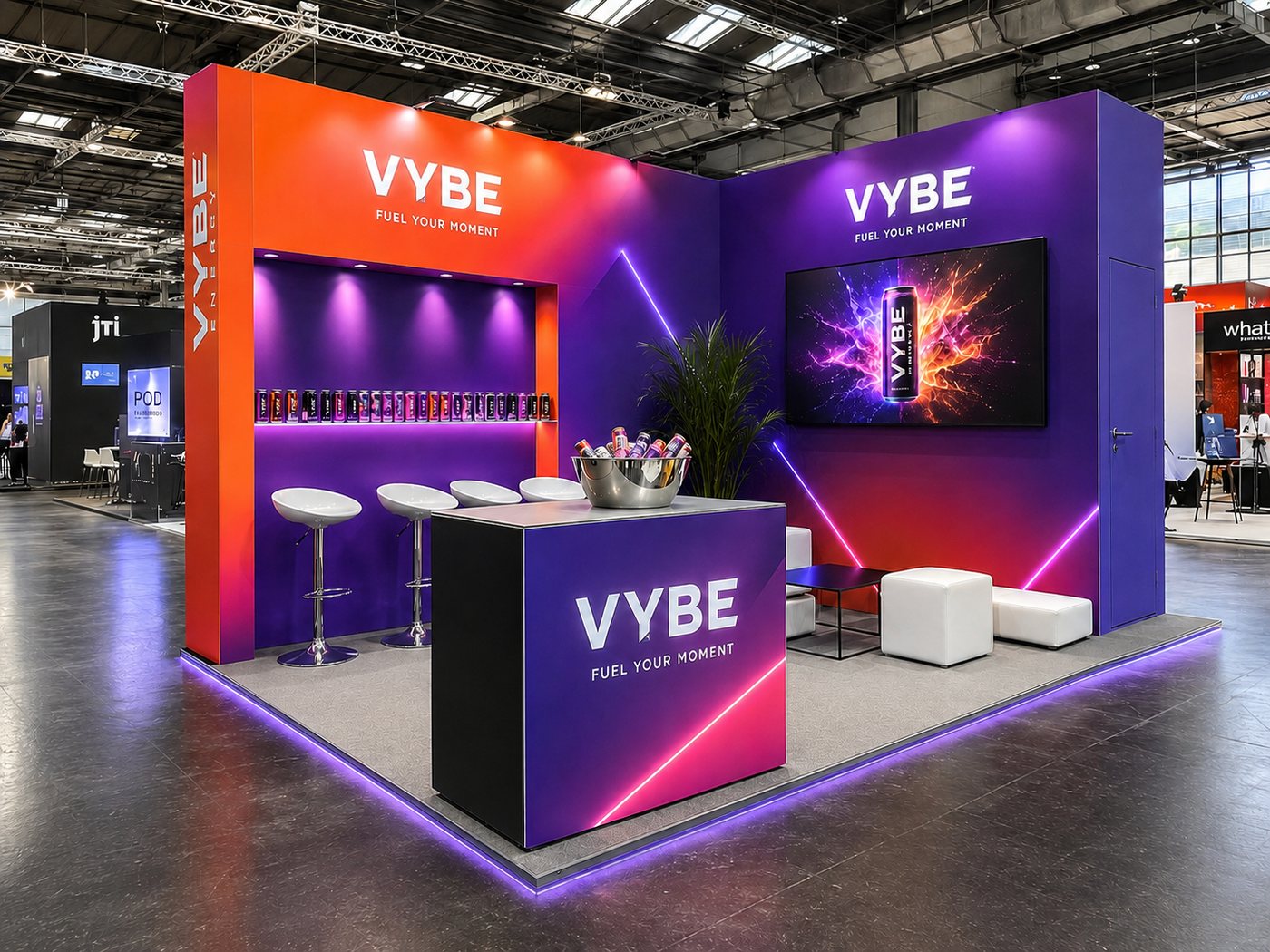 Vybe Energy exhibition stand built by Standform